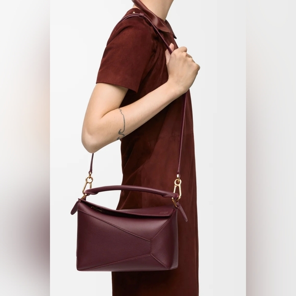 Loewe Small Puzzle Edge Bag Dark Burgundy - Picture 7 of 16